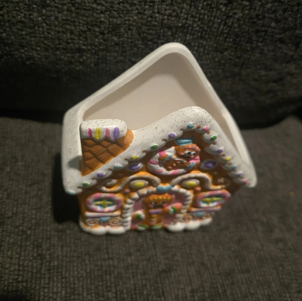 Handpainted Gingerbread House Desk Organizer